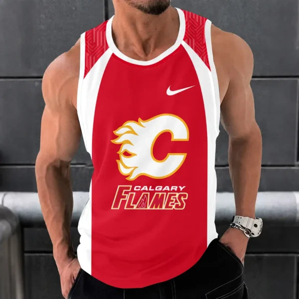 [SUPER SALE] NEW CUSTOMIZED NHL17 CGF CALGARY FLAMES UNISEX TANK TOP