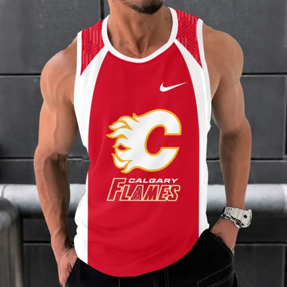 [SUPER SALE] NEW CUSTOMIZED NHL17 CGF CALGARY FLAMES UNISEX TANK TOP