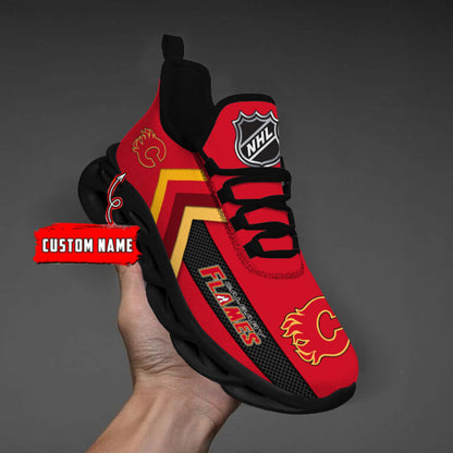 [SUPER SALE ] NEW CUSTOMIZED NHL17 CGF CALGARY FLAMES MAX SOUL SHOES