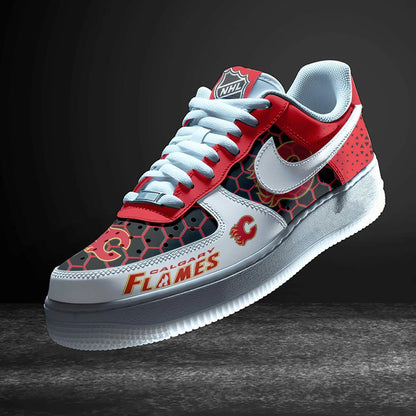LIMITED EDITION - NEW CUSTOMIZED NHL17 CGF CALGARY FLAMES AF1 SHOES