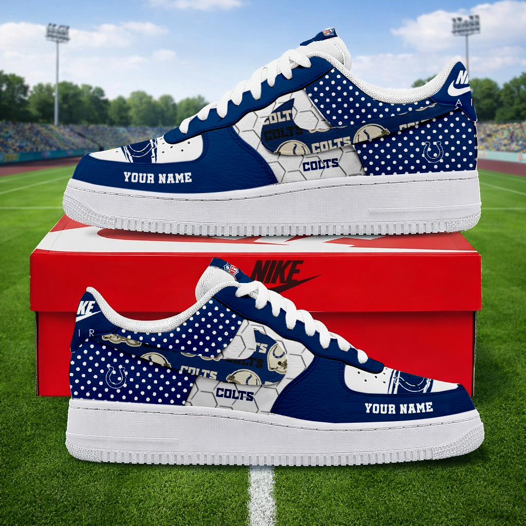 LIMITED EDITION - NEW CUSTOMIZED NFL17 IDC INDIANAPOLIS COLTS AF1 SNEAKERS
