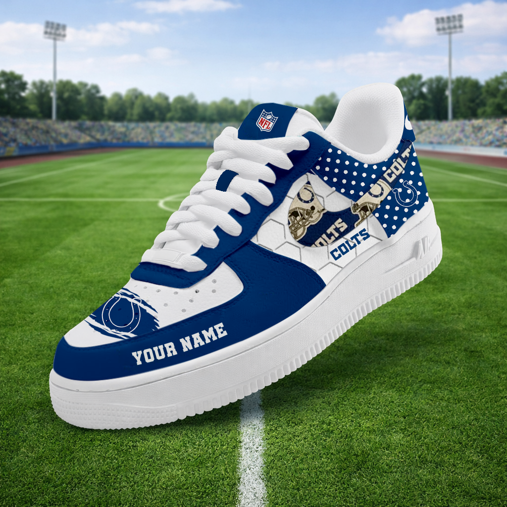 LIMITED EDITION - NEW CUSTOMIZED NFL17 IDC INDIANAPOLIS COLTS AF1 SNEAKERS
