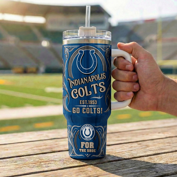 LIMITED EDITION - NEW CUSTOMIZED NFL 17 IDC INDIANAPOLIS COLTS 40OZ TUMBLER