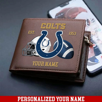 LIMITED EDITION - NEW CUSTOMIZED NFL17 IDC INDIANAPOLIS COLTS LEATHER WALLET