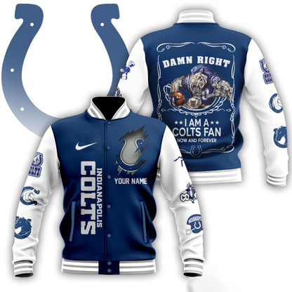LIMITED EDITION - NEW CUSTOMIZED NFL17 IDC INDIANAPOLIS COLTS BASEBALL JACKET