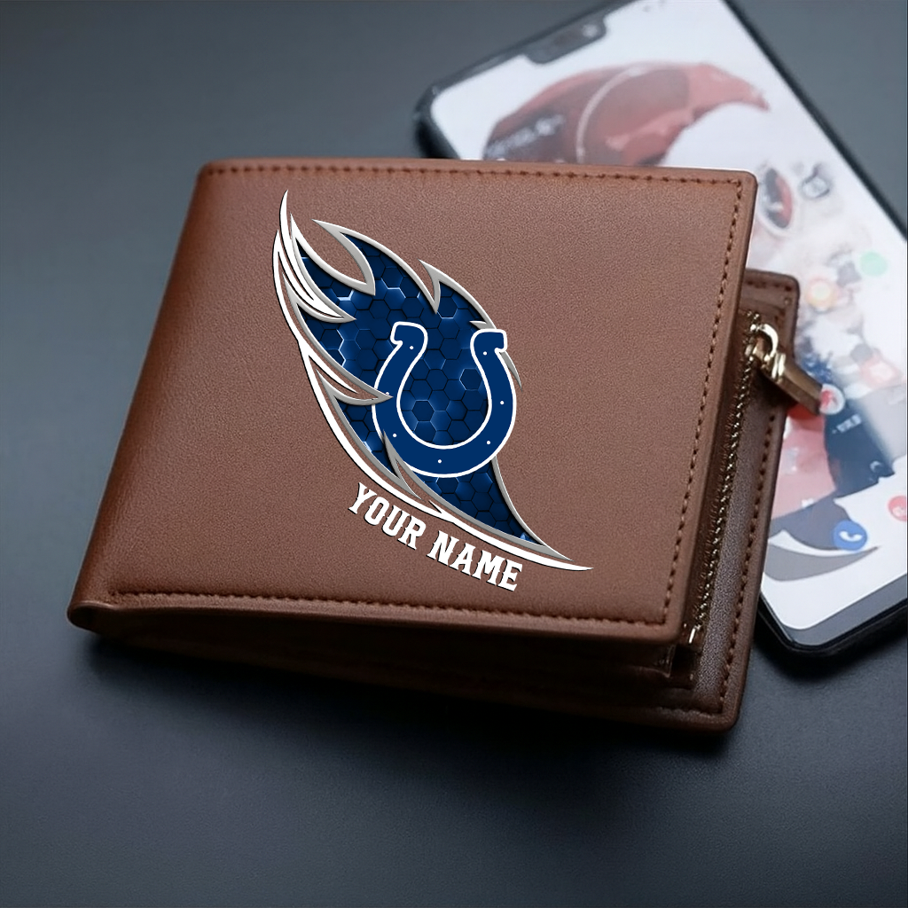 LIMITED EDITION - NEW CUSTOMIZED NFL17 IDC INDIANAPOLIS COLTS LEATHER WALLET