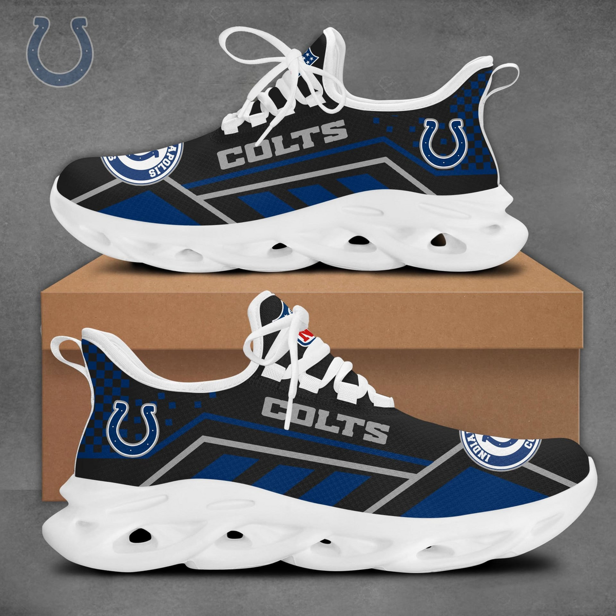 SPECIAL EDITION - NEW CUSTOMIZED NFL17 IDC INDIANAPOLIS COLTS MAX SOUL SHOES