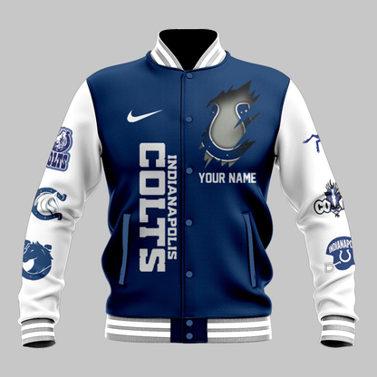 LIMITED EDITION - NEW CUSTOMIZED NFL17 IDC INDIANAPOLIS COLTS BASEBALL JACKET