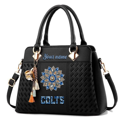 LIMITED EDITION - NEW CUSTOMIZED NFL17 IDC INDIANAPOLIS COLTS WOMEN'S ZIP HANDBAG MULTICOLOR