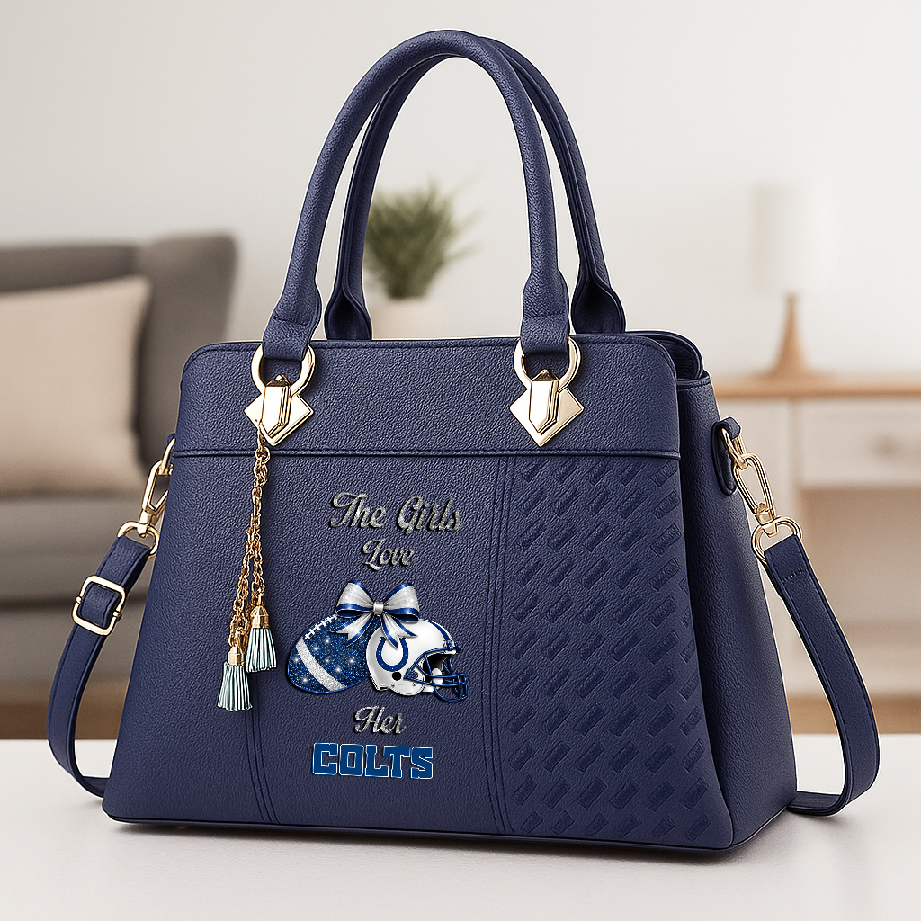 LIMITED EDITION - NEW CUSTOMIZED NFL17 IDC INDIANAPOLIS COLTS WOMEN'S ZIP HANDBAG MULTICOLOR