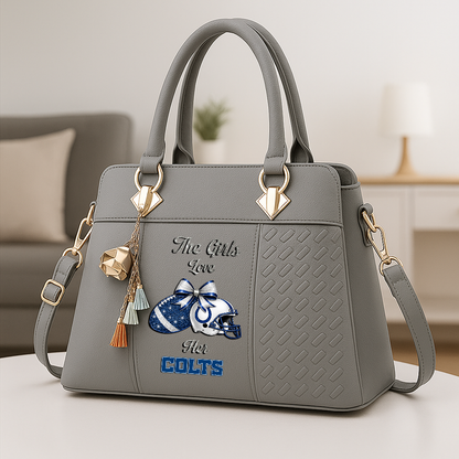 LIMITED EDITION - NEW CUSTOMIZED NFL17 IDC INDIANAPOLIS COLTS WOMEN'S ZIP HANDBAG MULTICOLOR