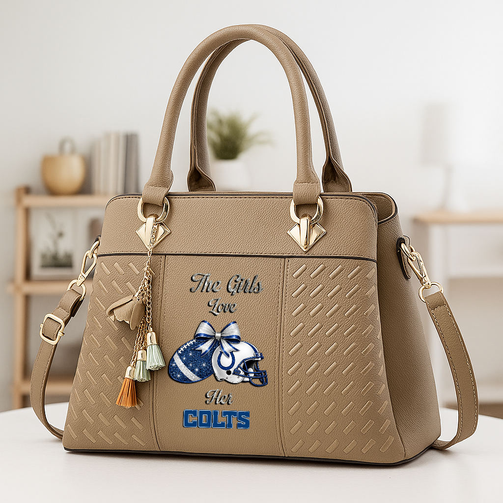 LIMITED EDITION - NEW CUSTOMIZED NFL17 IDC INDIANAPOLIS COLTS WOMEN'S ZIP HANDBAG MULTICOLOR