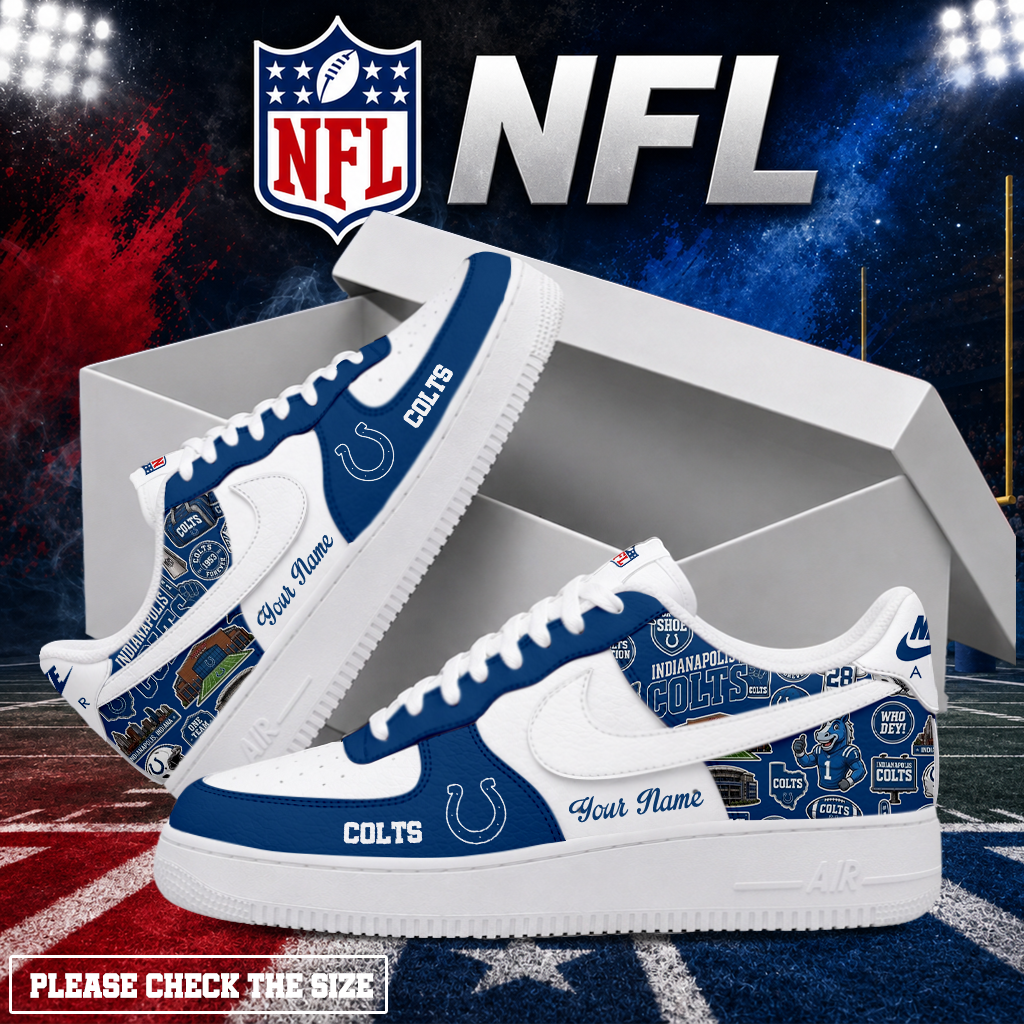 LIMITED EDITION - NEW CUSTOMIZED NFL17 IDC INDIANAPOLIS COLTS AF1 SHOES