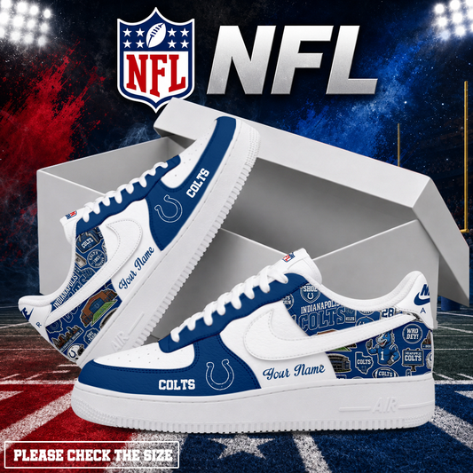 LIMITED EDITION - NEW CUSTOMIZED NFL17 IDC INDIANAPOLIS COLTS AF1 SHOES