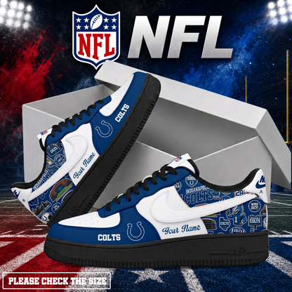 LIMITED EDITION - NEW CUSTOMIZED NFL17 IDC INDIANAPOLIS COLTS AF1 SHOES