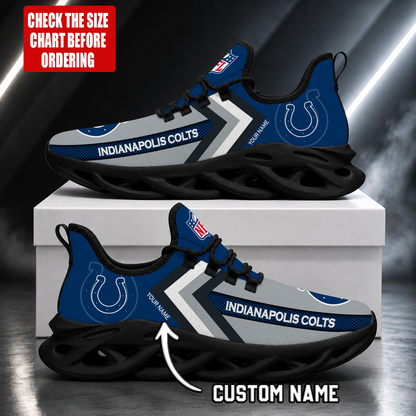 LIMITED EDITION - NEW CUSTOMIZED NFL17 IDC INDIANAPOLIS COLTS UNISEX MAX SOUL SHOES