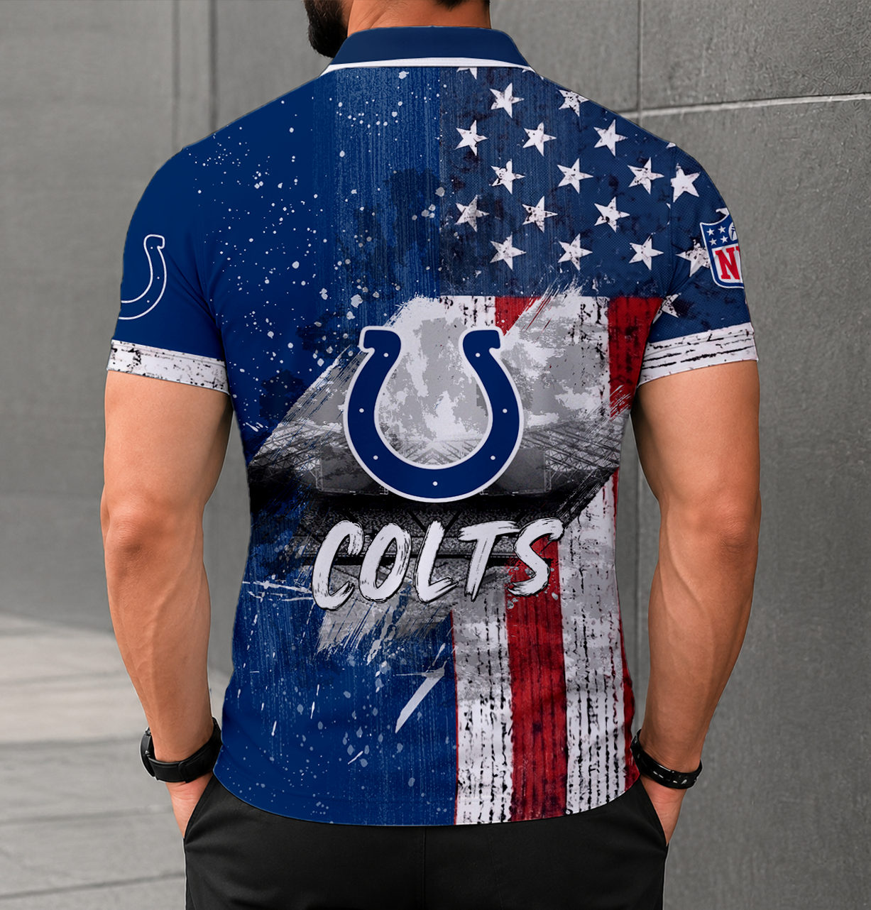 SPECIAL EDITION - NEW CUSTOMIZED NFL17 IDC INDIANAPOLIS COLTS POLO SHIRT