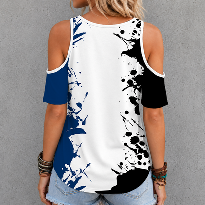 [SPECIAL OFFER] NEW CUSTOMIZED NFL17 IDC INDIANAPOLIS COLTS CRISS CROSS V-NECK TOP