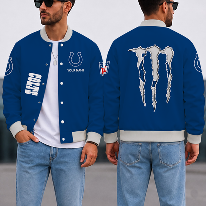 LIMITED EDITION - NEW CUSTOMIZED NFL17 IDC INDIANAPOLIS COLTS SATIN VARSITY & BASEBALL JACKET