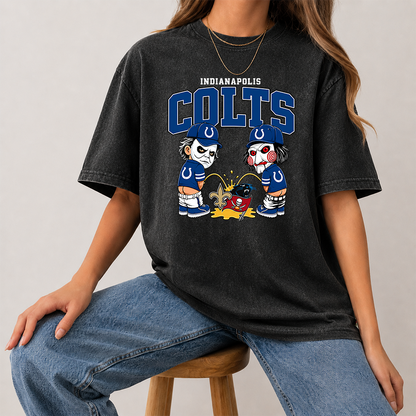 [SPECIAL OFFER] NEW CUSTOMIZED NFL17 IDC INDIANAPOLIS COLTS FUNNY MULTICOLOR WASHED TEE