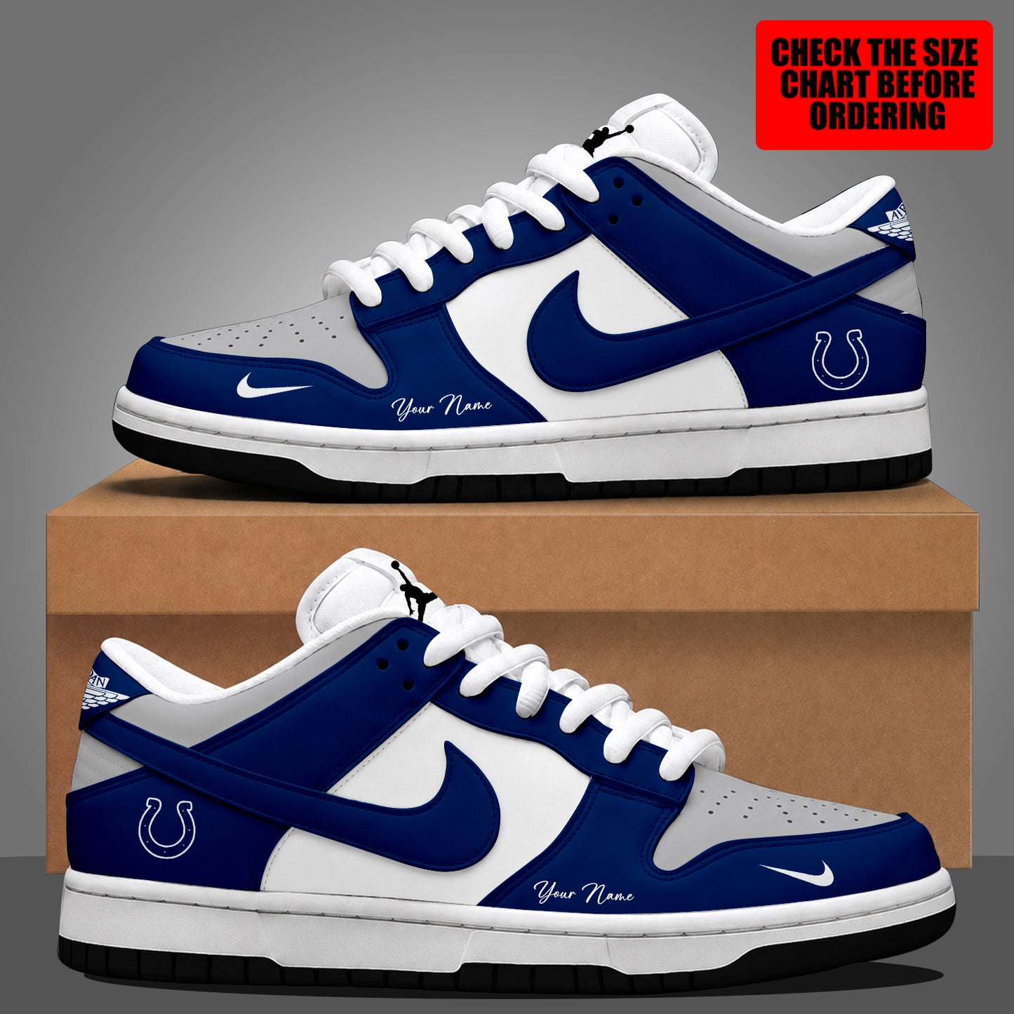 [SPECIAL OFFER] NEW CUSTOMIZED NFL17 IDC INDIANAPOLIS COLTS DUNK LOW SHOES