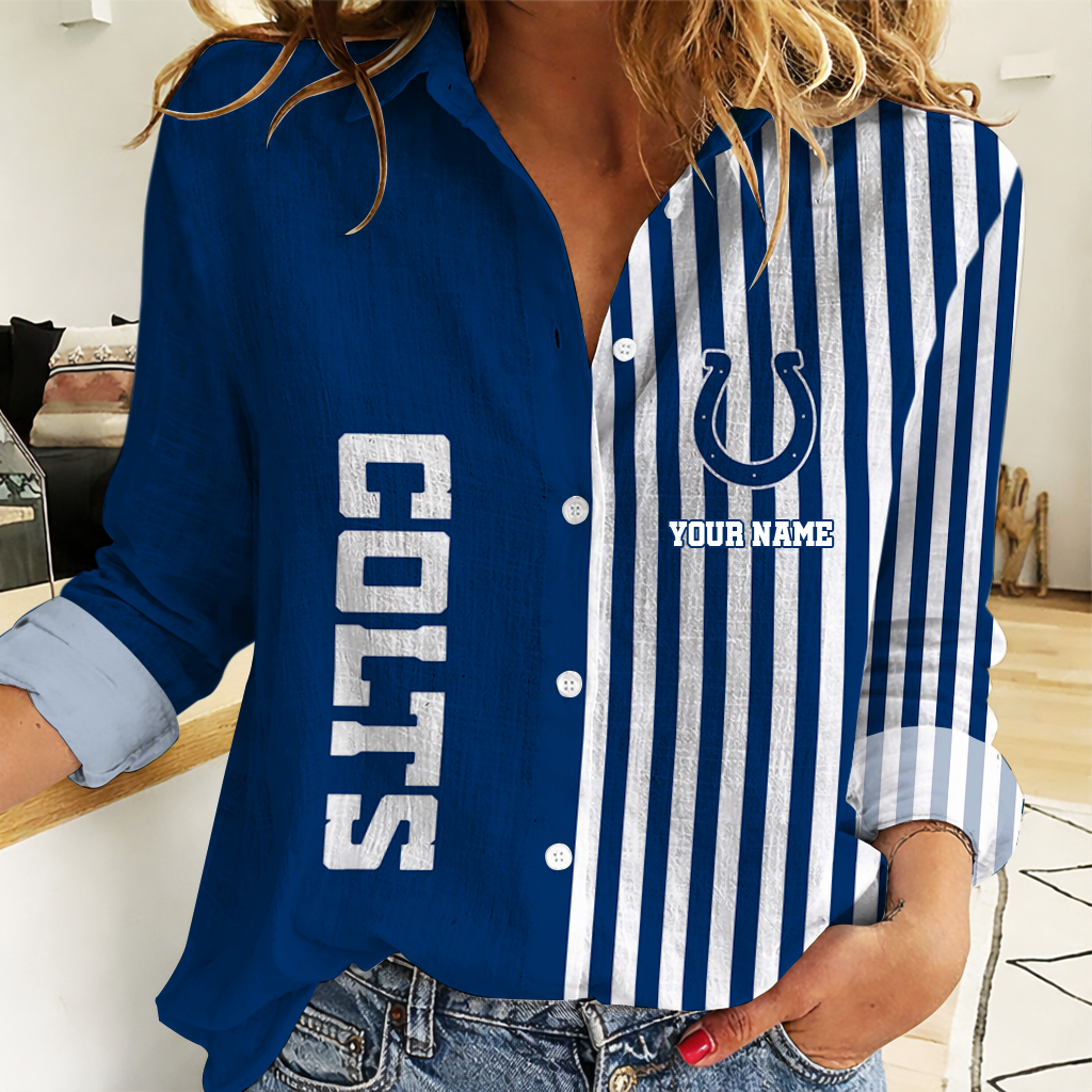 ELITE EDITION - NEW CUSTOMIZED NFL17 IDC INDIANAPOLIS COLTS WOMEN CASUAL SHIRT