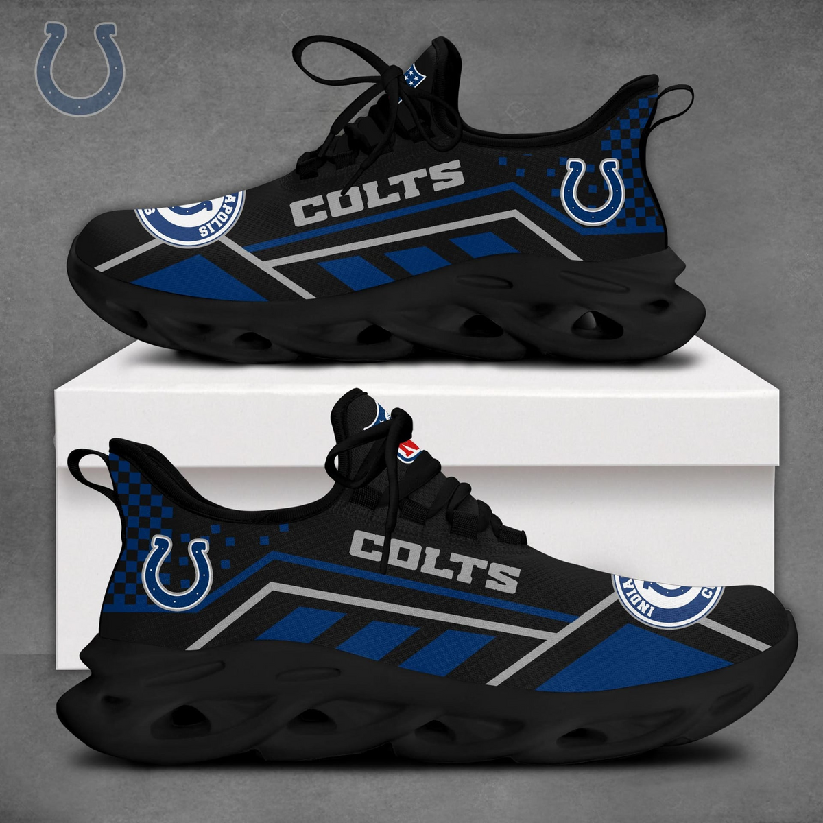 SPECIAL EDITION - NEW CUSTOMIZED NFL17 IDC INDIANAPOLIS COLTS MAX SOUL SHOES
