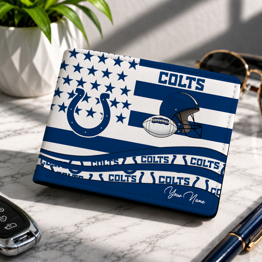 LIMITED EDITION - NEW CUSTOMIZED NFL17 IDC INDIANAPOLIS COLTS LEATHER WALLET