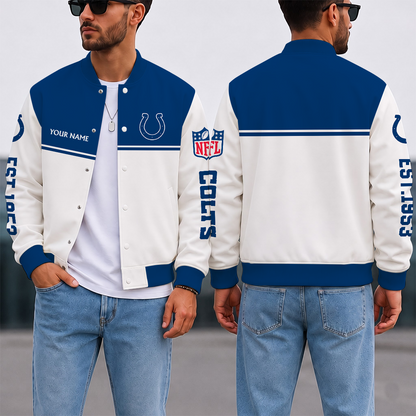 LIMITED EDITION - NEW CUSTOMIZED NFL17 IDC INDIANAPOLIS COLTS SATIN VARSITY & BASEBALL JACKET