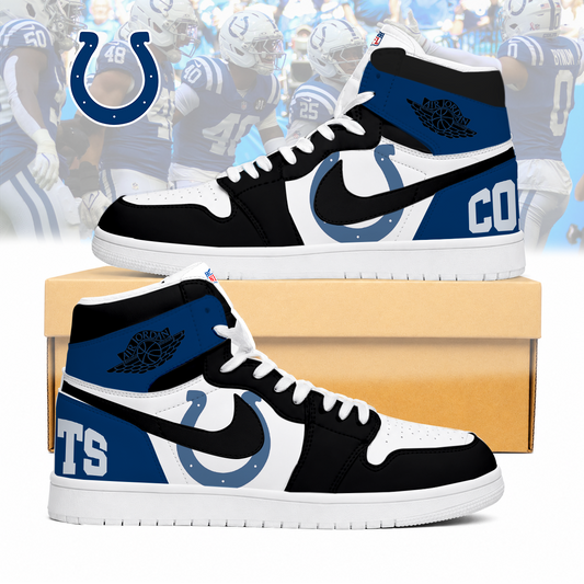 LIMITED EDITION - NEW CUSTOMIZED NFL17 IDC INDIANAPOLIS COLTS AIR JORDAN SNEAKERS