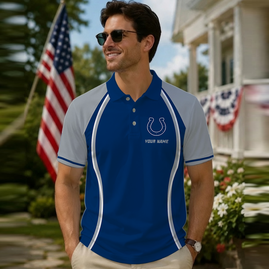 [SPECIAL OFFER] NEW CUSTOMIZED NFL17 IDC INDIANAPOLIS COLTS POLO SHIRT