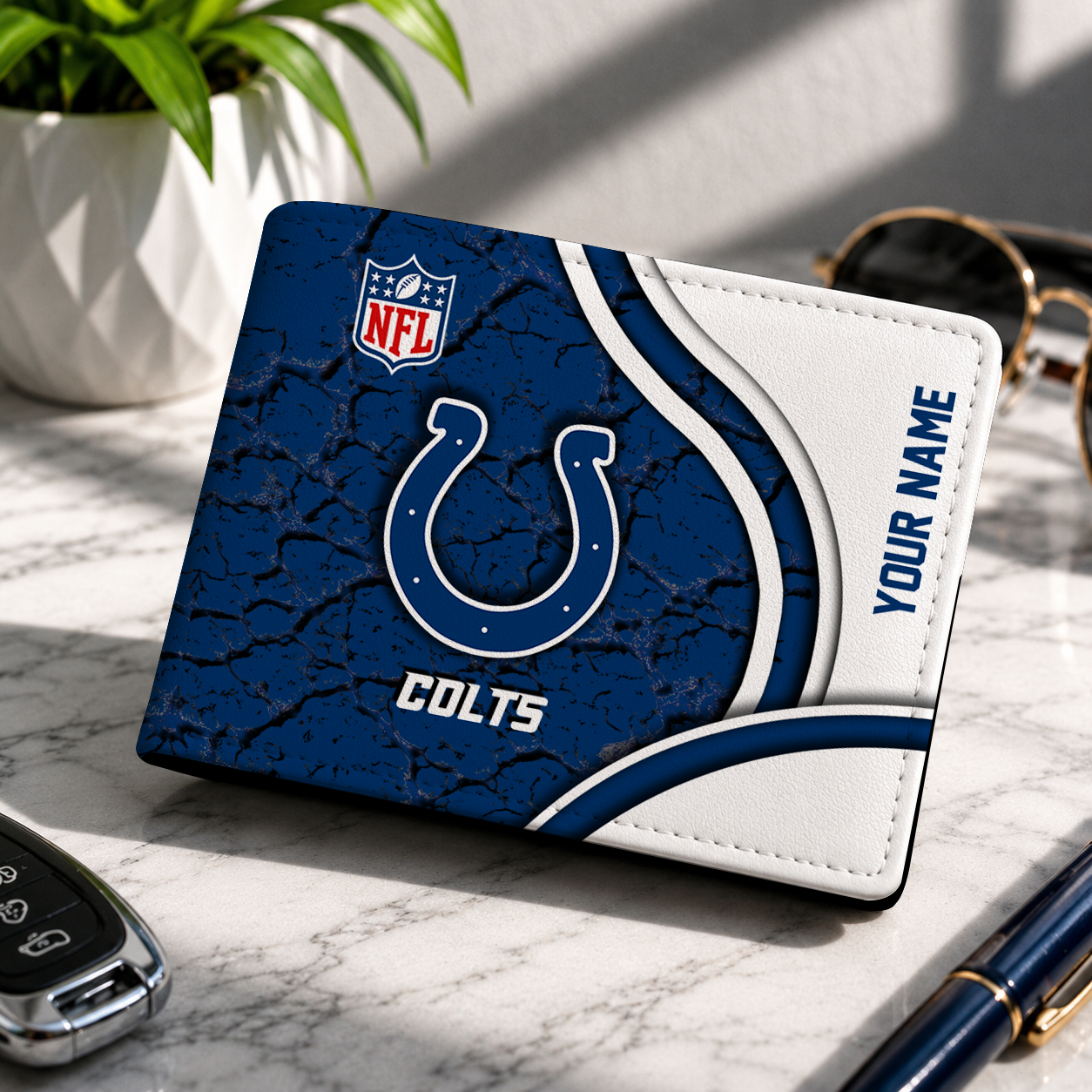MEGA SALE - NEW CUSTOMIZED NFL17 IDC INDIANAPOLIS COLTS LEATHER WALLET