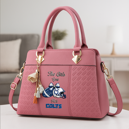 LIMITED EDITION - NEW CUSTOMIZED NFL17 IDC INDIANAPOLIS COLTS WOMEN'S ZIP HANDBAG MULTICOLOR