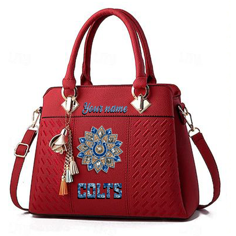 LIMITED EDITION - NEW CUSTOMIZED NFL17 IDC INDIANAPOLIS COLTS WOMEN'S ZIP HANDBAG MULTICOLOR