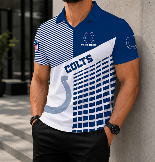 LIMITED EDITION - NEW CUSTOMIZED NFL17 IDC INDIANAPOLIS COLTS POLO SHIRT