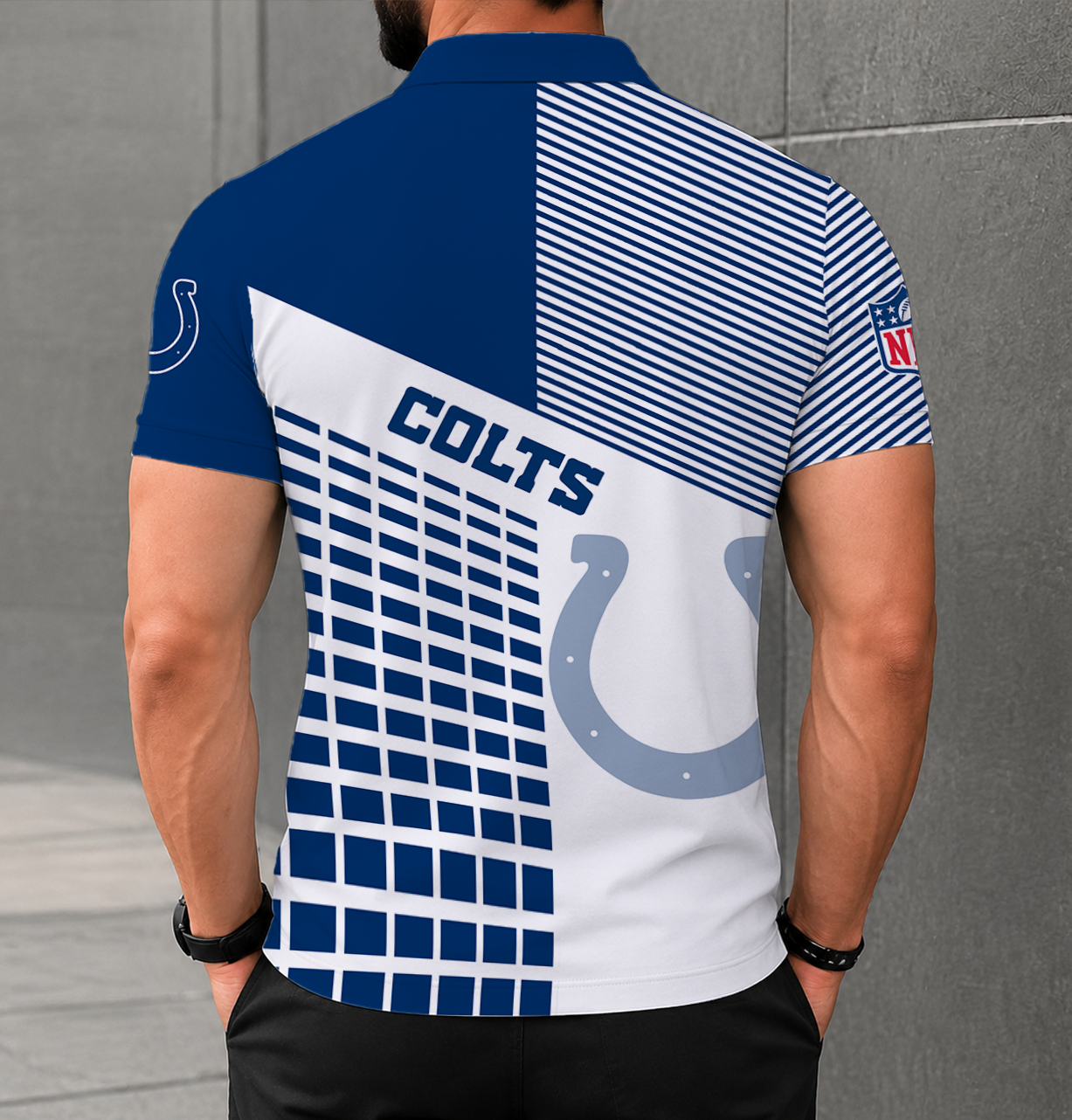 LIMITED EDITION - NEW CUSTOMIZED NFL17 IDC INDIANAPOLIS COLTS POLO SHIRT
