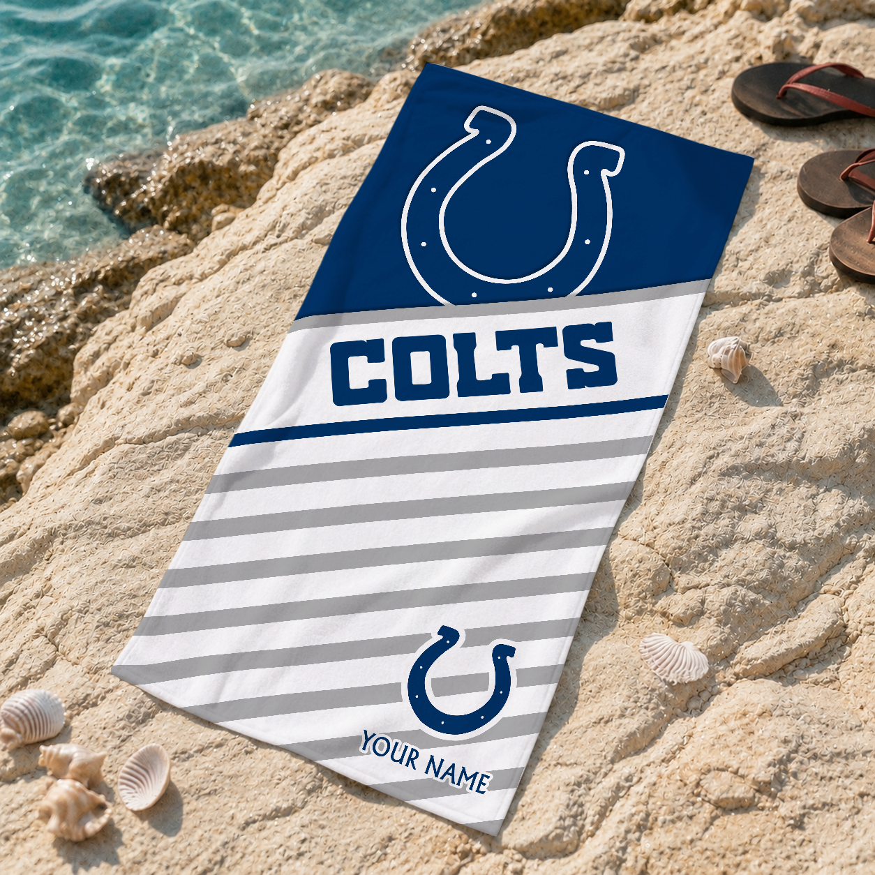 EXCLUSIVE EDITION - NEW CUSTOMIZED NFL17 IDC INDIANAPOLIS COLTS BEACH TOWEL