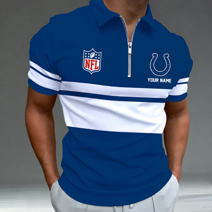 [SPECIAL OFFER] NEW CUSTOMIZED NFL17 IDC INDIANAPOLIS COLTS ZIP POLO SHIRT