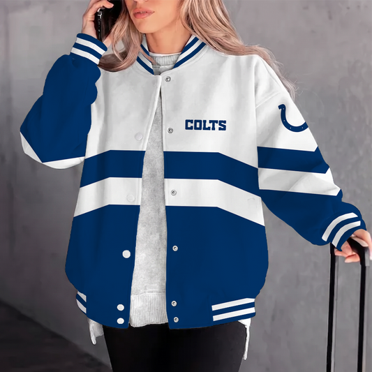 [SPECIAL OFFER] NEW CUSTOMIZED NFL17 IDC INDIANAPOLIS COLTS SATIN VARSITY & BASEBALL JACKET