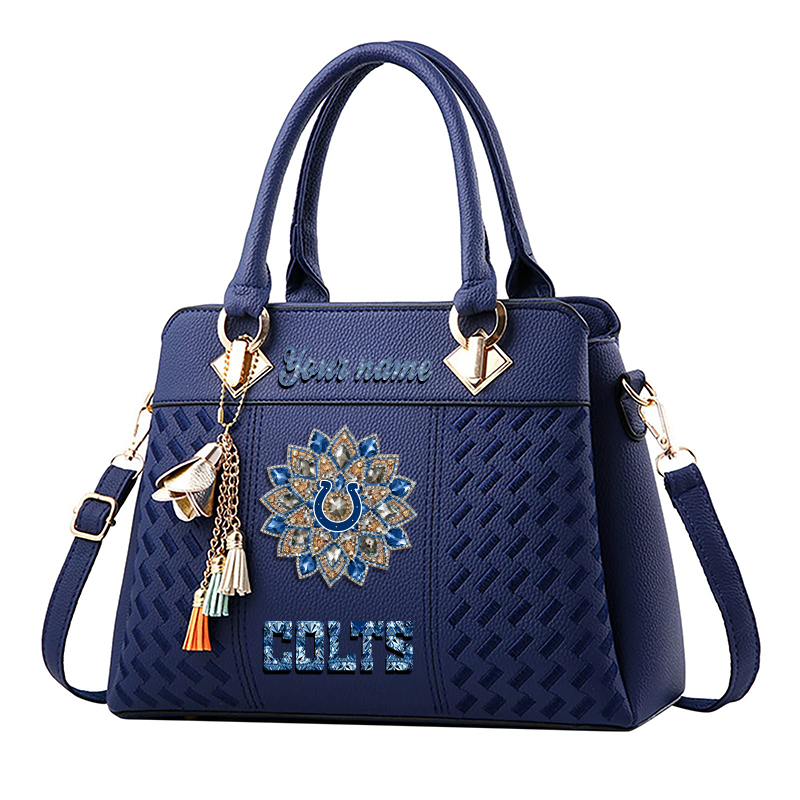 LIMITED EDITION - NEW CUSTOMIZED NFL17 IDC INDIANAPOLIS COLTS WOMEN'S ZIP HANDBAG MULTICOLOR