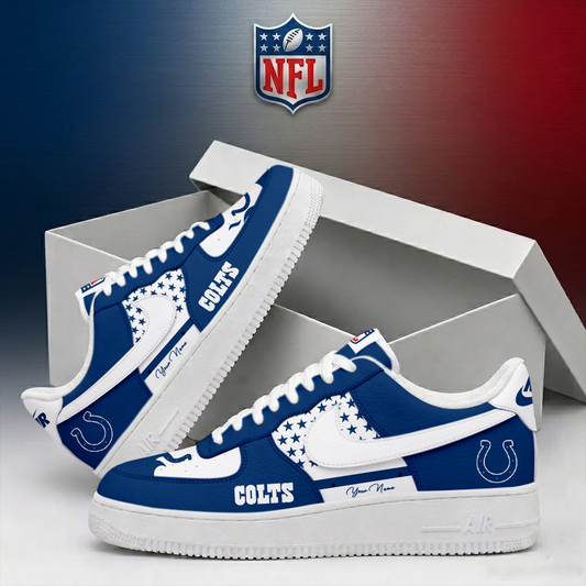 LIMITED EDITION - NEW CUSTOMIZED NFL17 IDC INDIANAPOLIS COLTS AF1 SHOES
