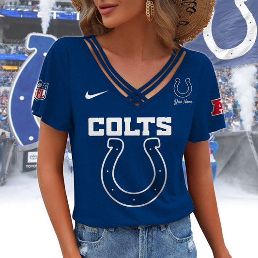 [SPECIAL OFFER] NEW CUSTOMIZED NFL17 IDC INDIANAPOLIS COLTS V-NECK SHIRT