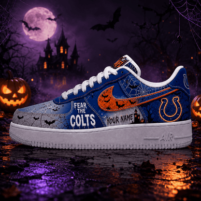 [SPECIAL OFFER] NEW CUSTOMIZED NFL17 IDC INDIANAPOLIS COLTS HALLOWEEN AF1 SHOES