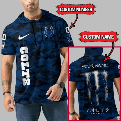 LIMITED EDITION - NEW CUSTOMIZED NFL17 IDC INDIANAPOLIS COLTS SHORT SLEEVE HOODIE