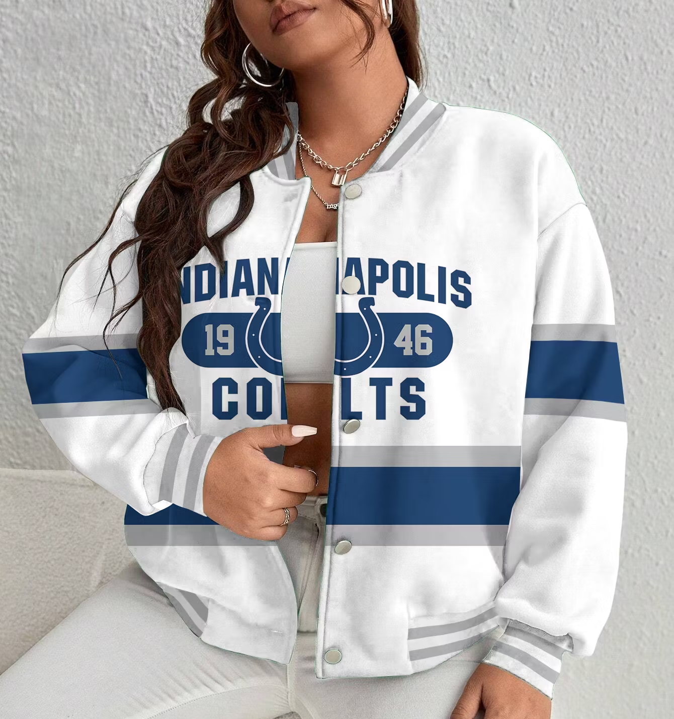 LIMITED EDITION - NEW CUSTOMIZED NFL17 IDC INDIANAPOLIS COLTS SATIN VARSITY & BASEBALL JACKET
