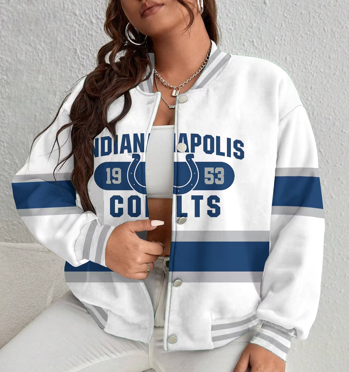 LIMITED EDITION - NEW CUSTOMIZED NFL17 IDC INDIANAPOLIS COLTS SATIN VARSITY & BASEBALL JACKET