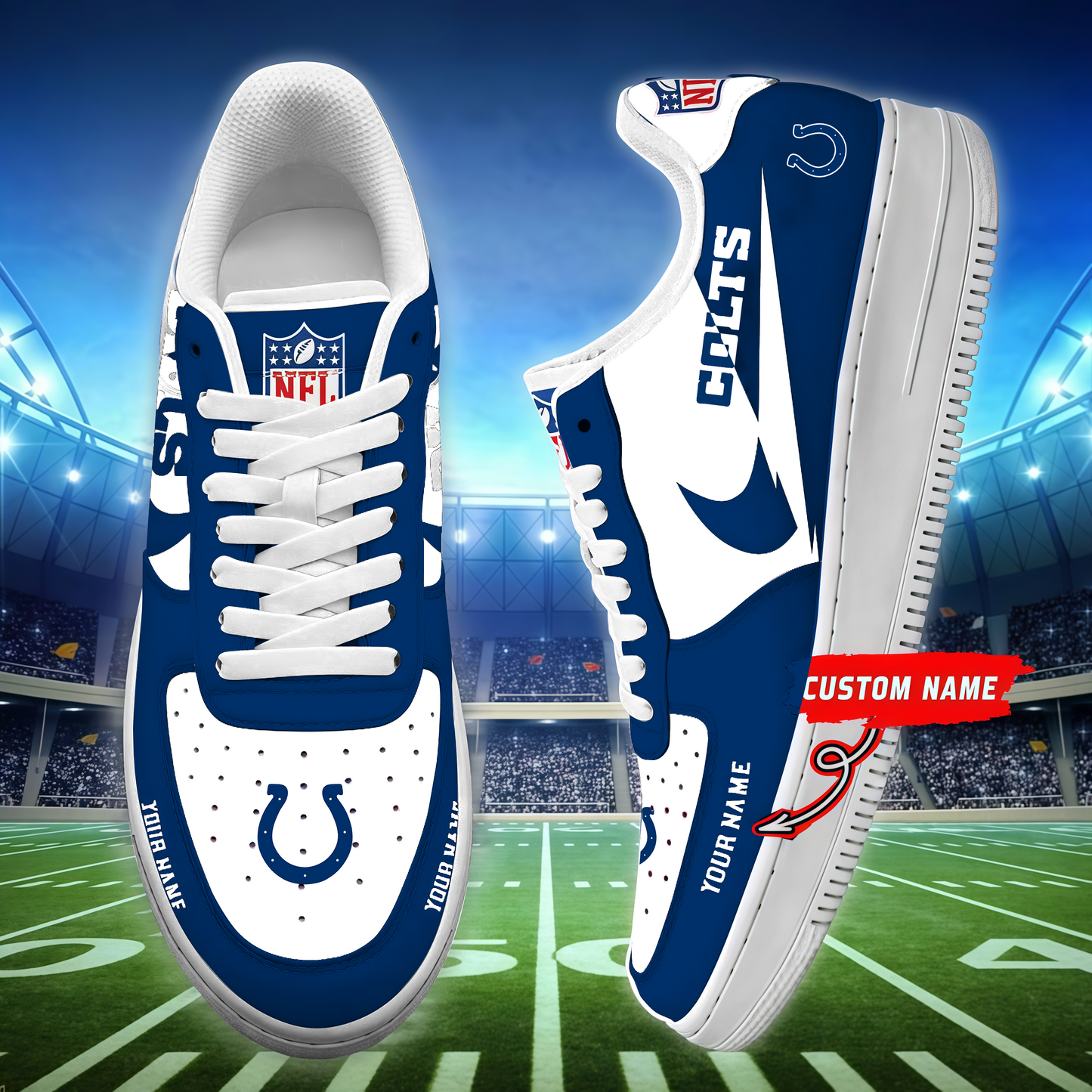 [SPECIAL OFFER] NEW CUSTOMIZED NFL17 IDC INDIANAPOLIS COLTS AF1 SNEAKERS