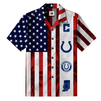LIMITED EDITION - NEW CUSTOMIZED NFL17 IDC INDIANAPOLIS COLTS PATRIOTIC 250 USA HAWAIIAN SHIRT