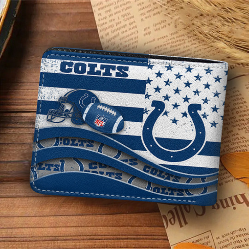 [SPECIAL OFFER] NEW CUSTOMIZED NFL17 IDC INDIANAPOLIS COLTS LEATHER WALLET