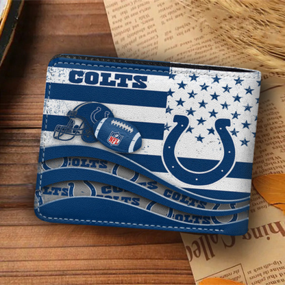 [SPECIAL OFFER] NEW CUSTOMIZED NFL17 IDC INDIANAPOLIS COLTS LEATHER WALLET